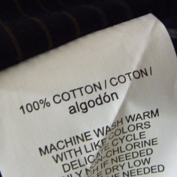 PERRY ELLIS 100% COTTON NAVY BLUE SHIRT XL - Picture 7 of 7